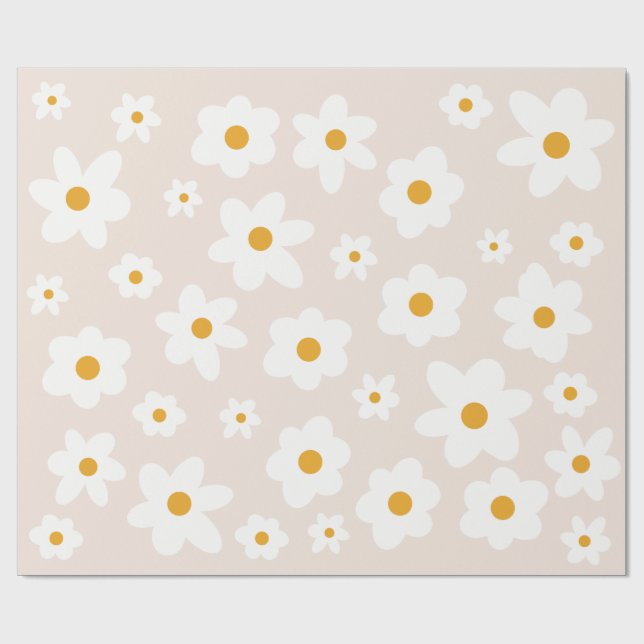 Daisy 1. Geburtstagswrapping Paper Geschenkpapier (Flach)