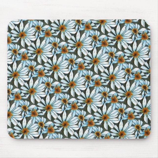 "Daisy #1" gepolstertes Muster florales Mousepad (Vorne)