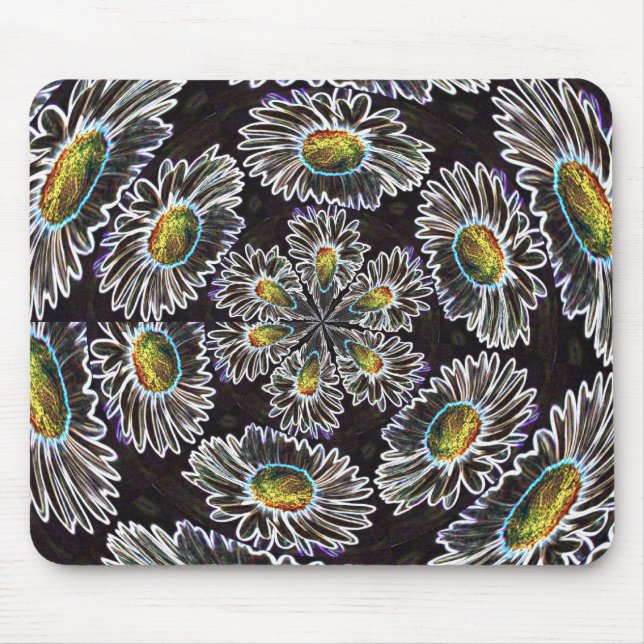 Daisy 1, Glow Kaleidoscope, Mousepad (Vorne)