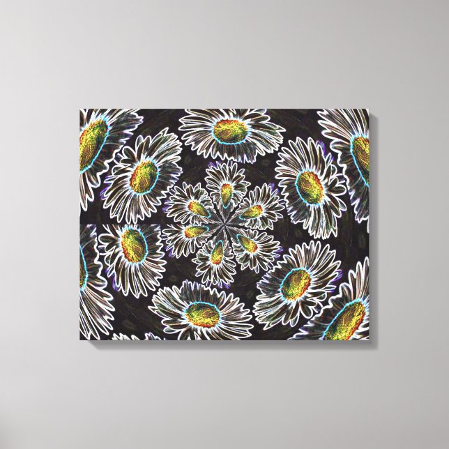 Daisy 1 Glow Stretched Canvas Print Leinwanddruck (Vorderseite)