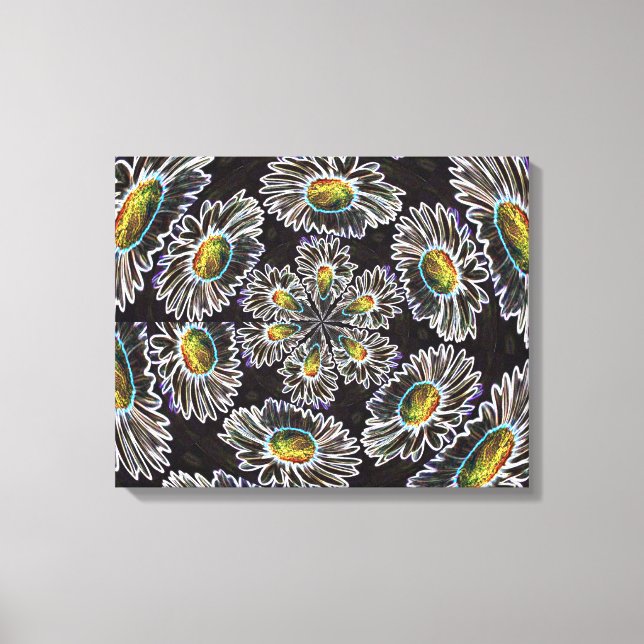 Daisy 1 Glow Stretched Canvas Print Leinwanddruck (Vorderseite)