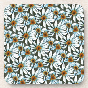 "Daisy #1 Tiled Pattern" Blumenmuster-Untersetzer- Getränkeuntersetzer