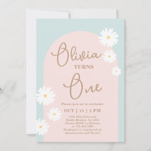 Daisy 1er anniversaire Invitation