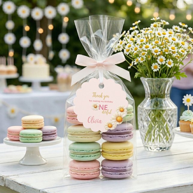 Daisy 1st Birthday - Isn't She ONEderful Boho  Geschenkanhänger (Daisy 1st Birthday - Isn't She ONEderful Boho Favor Tags)