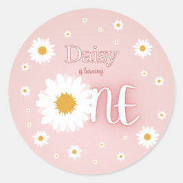 Daisy 1st Birthday Runder Aufkleber