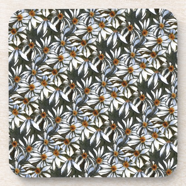 "Daisy #2 Tiled Pattern" Blumenmuster-Untersetzer- Untersetzer (Vorderseite)