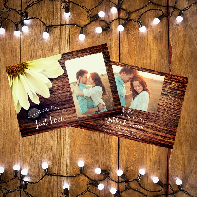 Daisy and Barn Wood Country Wedding Save the Date (Von Creator hochgeladen)