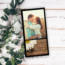 Daisy and Barn Wood Country Wedding Save the Date