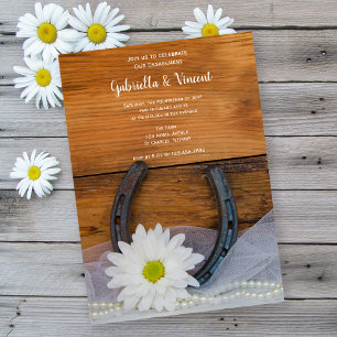 Daisy and Horseshoe Country Verlobung Stall Party Einladung