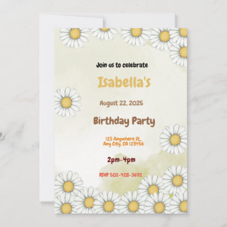 Daisy Anniversaire Fête Invitation