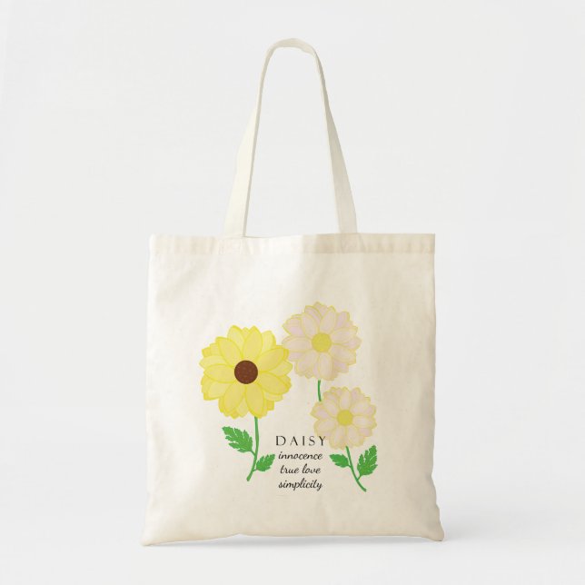Daisy April Birth Month Blume Bag Tragetasche (Vorne)