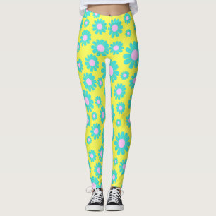 Daisy Aquamarin Yellow Leggings