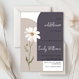 Daisy Aquarell minimalistische Babydusche Einladung