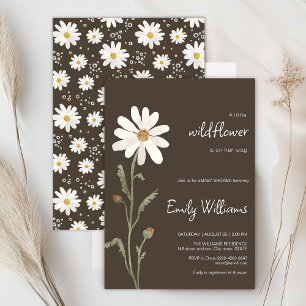 Daisy Aquarell minimalistische Babydusche Einladung
