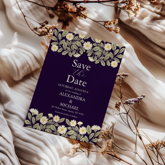 Daisy Art Nouveau Wedding Save The Date (Von Creator hochgeladen)