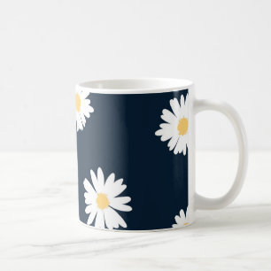 Daisy auf blauem Muster Kaffeetasse