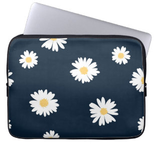 Daisy auf blauem Muster Laptopschutzhülle