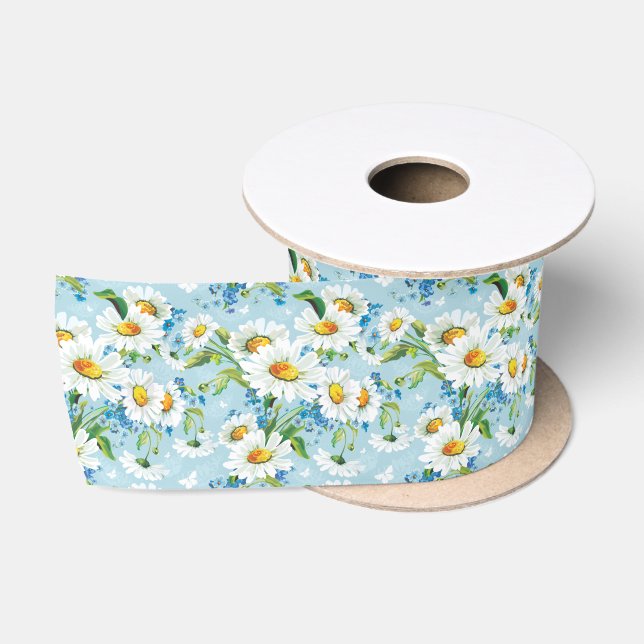 Daisy auf Blue Ribbon Satinband (Spule)