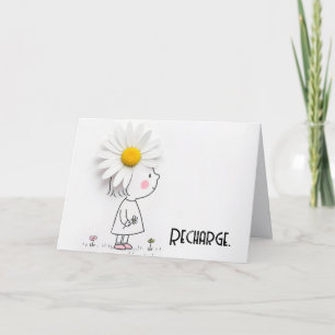 Daisy auf einem kleinen Mädchen mit inspirierendem Karte