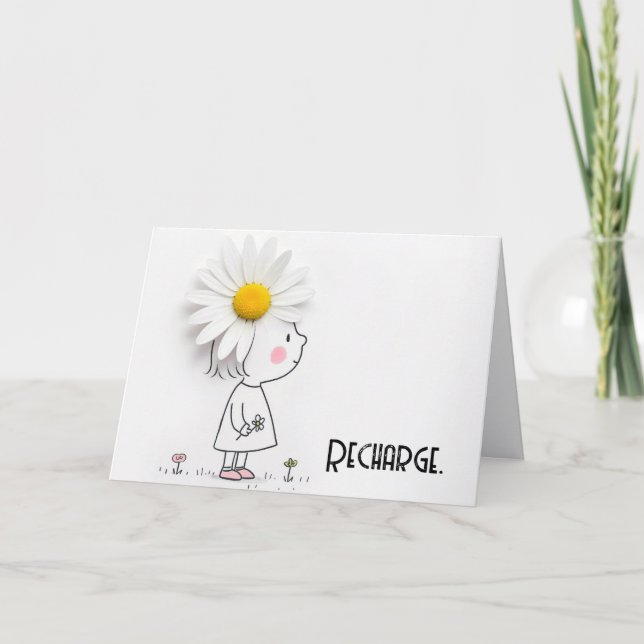 Daisy auf einem kleinen Mädchen mit inspirierendem Karte (Vorderseite)