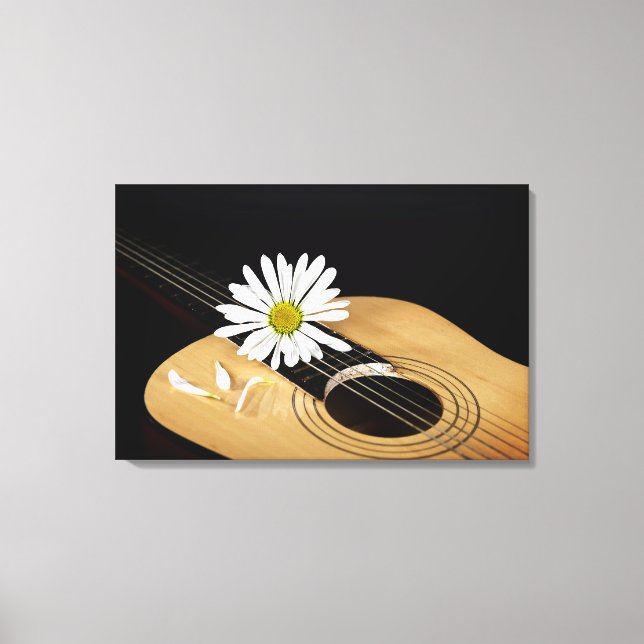 Daisy auf Gitarre Leinwanddruck (Vorderseite)
