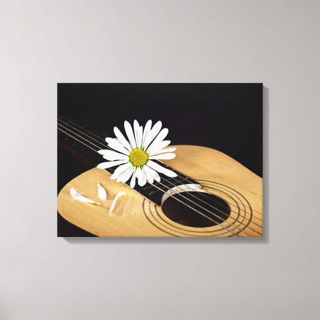 Daisy auf Gitarre Leinwanddruck (Vorderseite)
