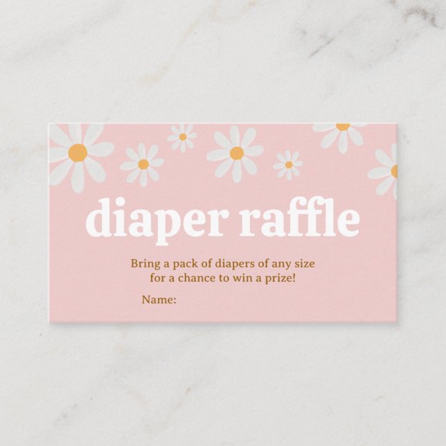 Daisy Baby Duwer Diaper Raffle Visitenkarte (Vorderseite)