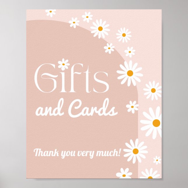 Daisy Baby in bloom Boho Girl Baby Duschgeschenk Poster (Vorne)