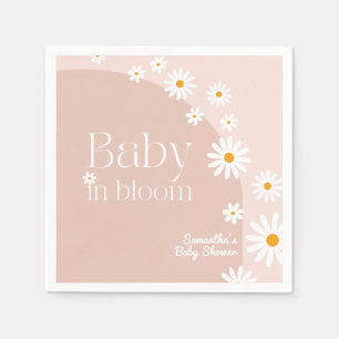 Daisy Baby in bloom Boho Girl Baby Shower Serviette