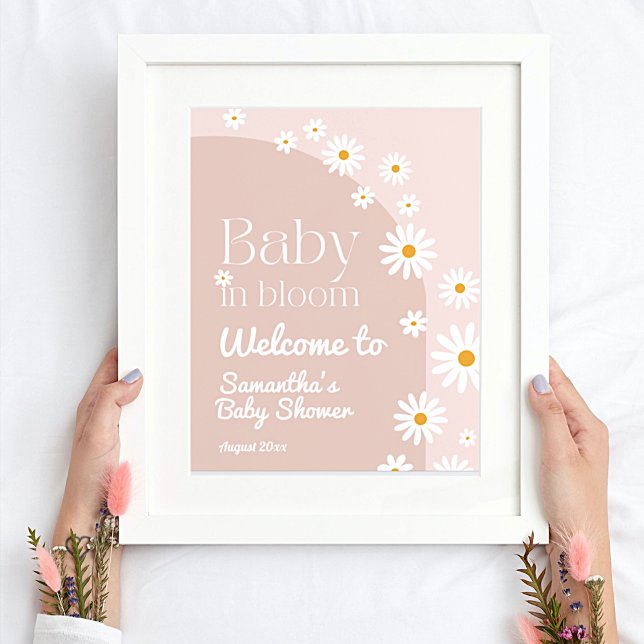 Daisy Baby in bloom Boho Girl Babydusche Begrüßung Poster (Von Creator hochgeladen)