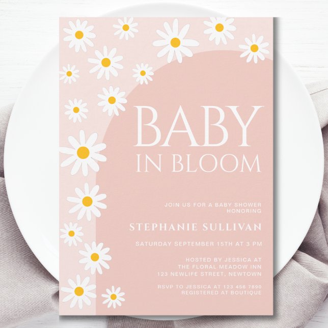 Daisy Baby in Bloom Boho Girl Babydusche Einladung (Von Creator hochgeladen)