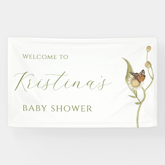 Daisy Baby in Bloom Wildblume Baby Shower Banner (Horizontal)