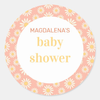 Daisy-Baby-Party Runder Aufkleber