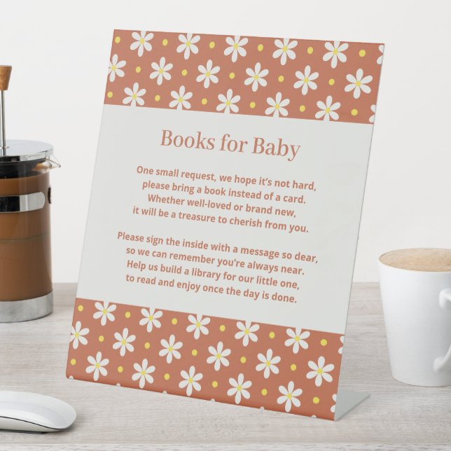 Daisy Baby Shower Book Request Sockelschild (In Situ)