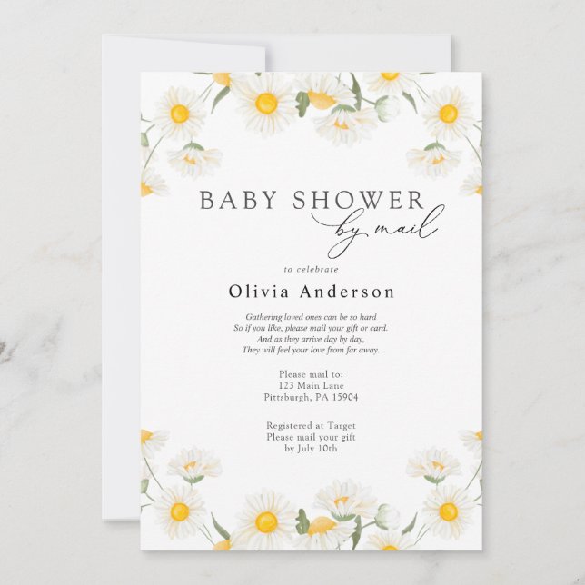 Daisy Baby Shower by Mail Einladung (Vorderseite)