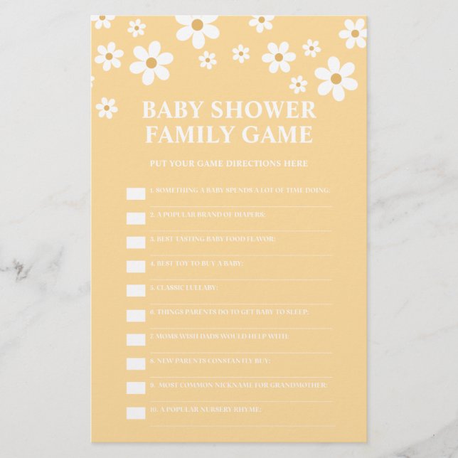 Daisy Baby Shower Flyer (Vorne)