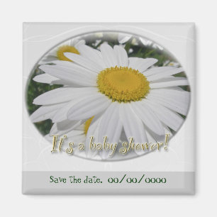 Daisy Baby Shower Save the Date Floral Magnet