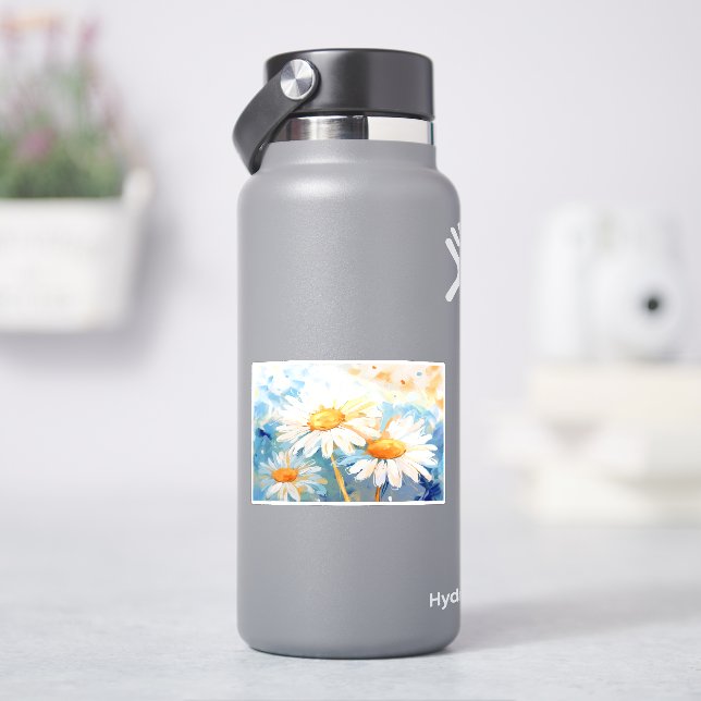 Daisy Background Malerei Aufkleber (HydroFlask)