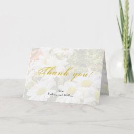 Daisy Background Yellow and Grey Script Wedding C Karte