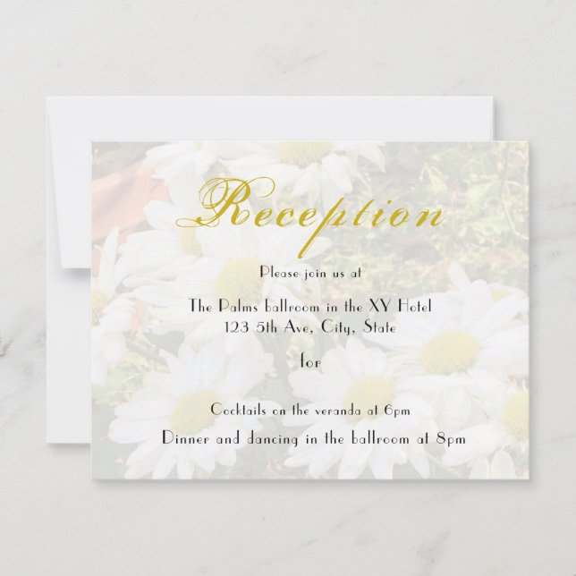 Daisy Background Yellow Grey Wedding Reception (Vorderseite)