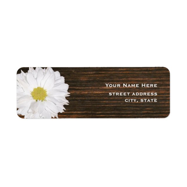 Daisy & Barnwood Address Label (Vorne)