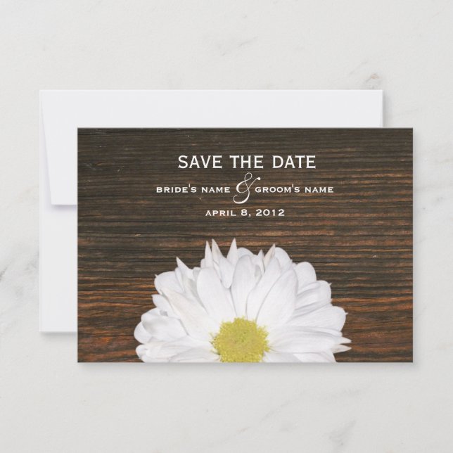 Daisy & Barnwood Wedding retten das Datum Save The Date (Vorderseite)