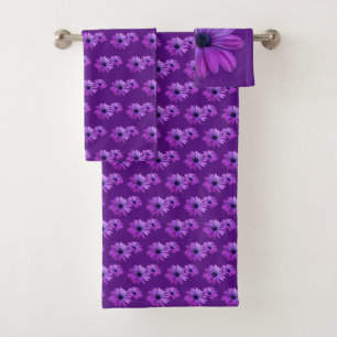 Daisy Bath setzt Lila Daisy Bath Handtuch Set
