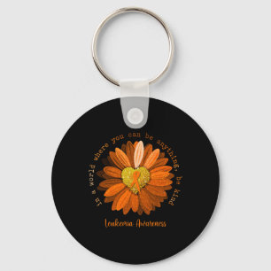 Daisy Be Kind Leukämie Awareness Orange Ribbon Schlüsselanhänger