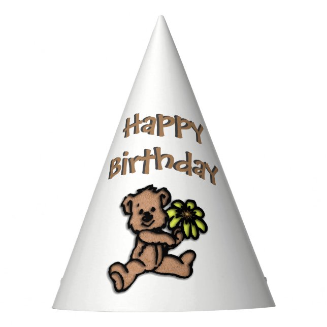 Daisy Bear Birthday Partyhütchen (Vorderseite)