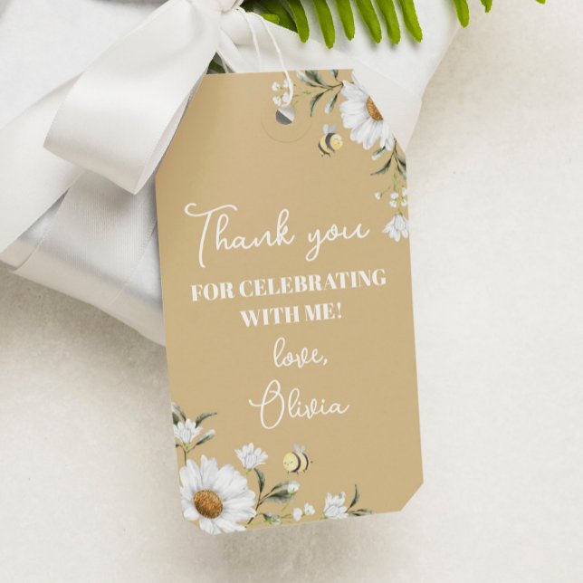 Daisy Bee Birthday Vielen Dank Geschenkanhänger (Von Creator hochgeladen)