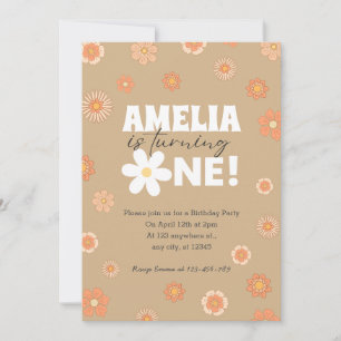 Daisy Beige Première Invitation anniversaire