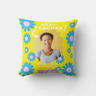 Daisy Best Teacher Foto Bright Yellow Kissen