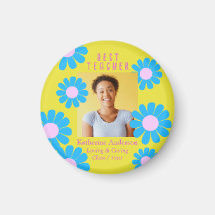 Daisy Best Teacher Foto Gelb Magnet