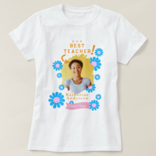 Daisy Best Teacher Foto Weiß T-Shirt